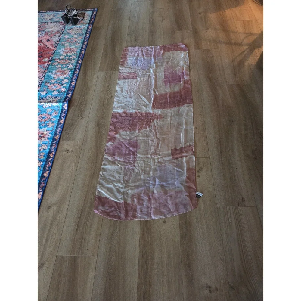 Nordstrom Silk Blend Scarf Made in Italy Mauve Pink Abstract Sheer Shimmer Wrap